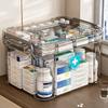Transparent Family Medicine Box with Tray Plastic First Aid Kit Portable Thick Medicine Classification and Storage Box