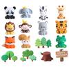 Jungle Safari Animal Cake Decoration Lion Elephant Money Giraffe Mushroom Happy Birthday Cake Topper Boy Birthday Party Supplies