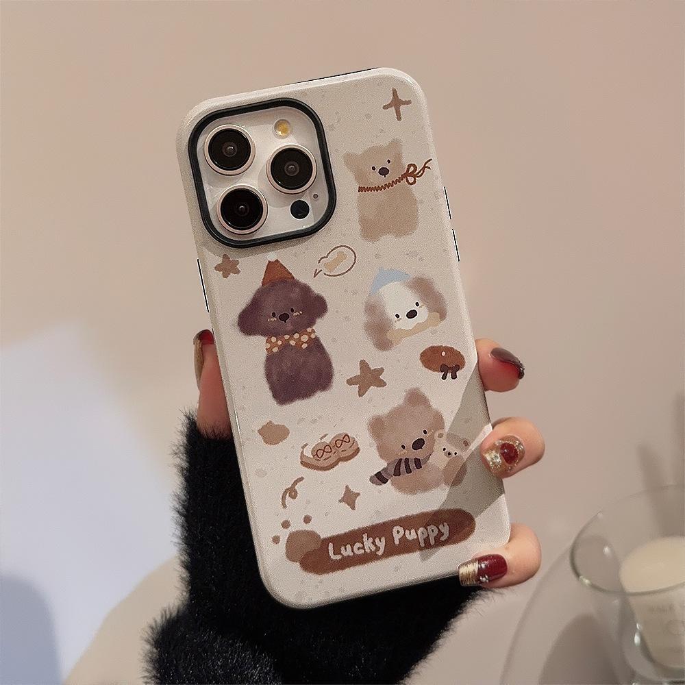 Oil Painting Dog for IPhone15 for Apple Phone Case17promax for 13Niche Cartoon 12 Film 11 Hard 16