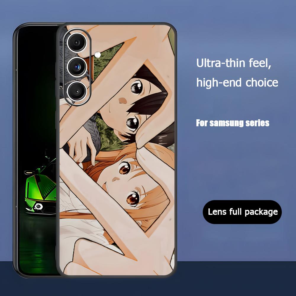 Cool Anime Sword Art Online Phone Case For Samsung Galaxy S25 S24 S23 S22 S21 S20 Plus Ultra Note20 Soft Black