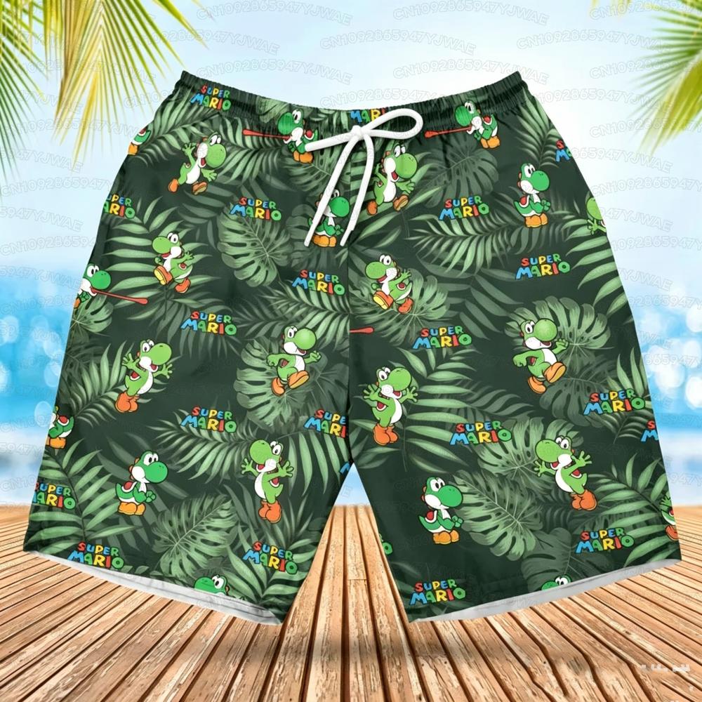 Summer Men's Women's Quick-Drying Beach Shorts Luigi Yoshi Printed Shorts for Beach Swimming Pools Gyms and Outdoor Sport