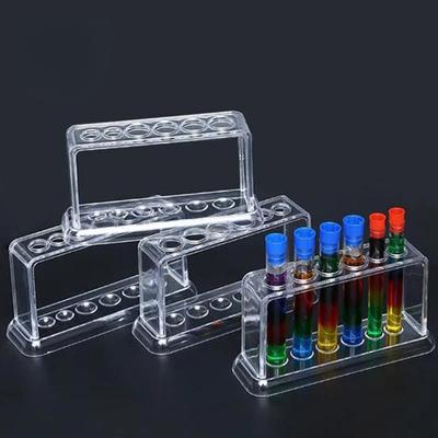 Transparent Plastic Clear Test Tube Rack 6 Holes Stand Lab Test Tube Stand Shelf