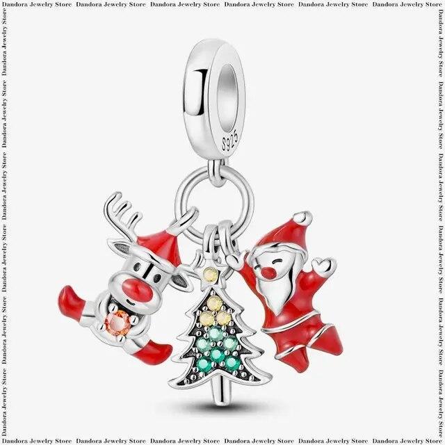 Three Piece Set Charm Beads Fits Charms Bracelet for Women 925 Silver Pendant Bead DIY Jewelry Gift