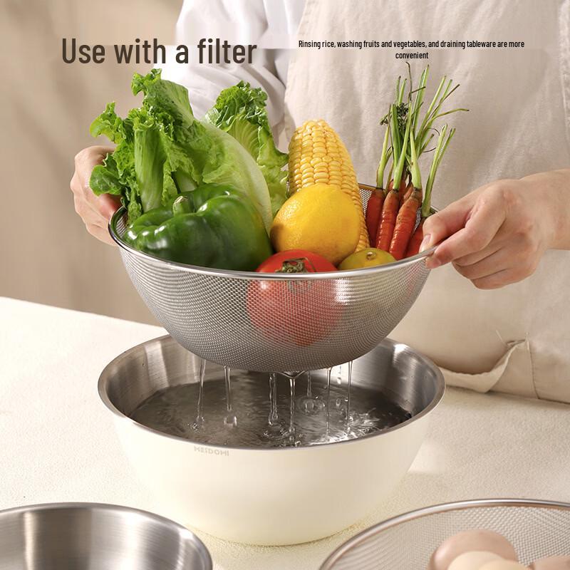 Yi Pan 316L Stainless Steel Kitchen Mixing Bowl and Colander Set