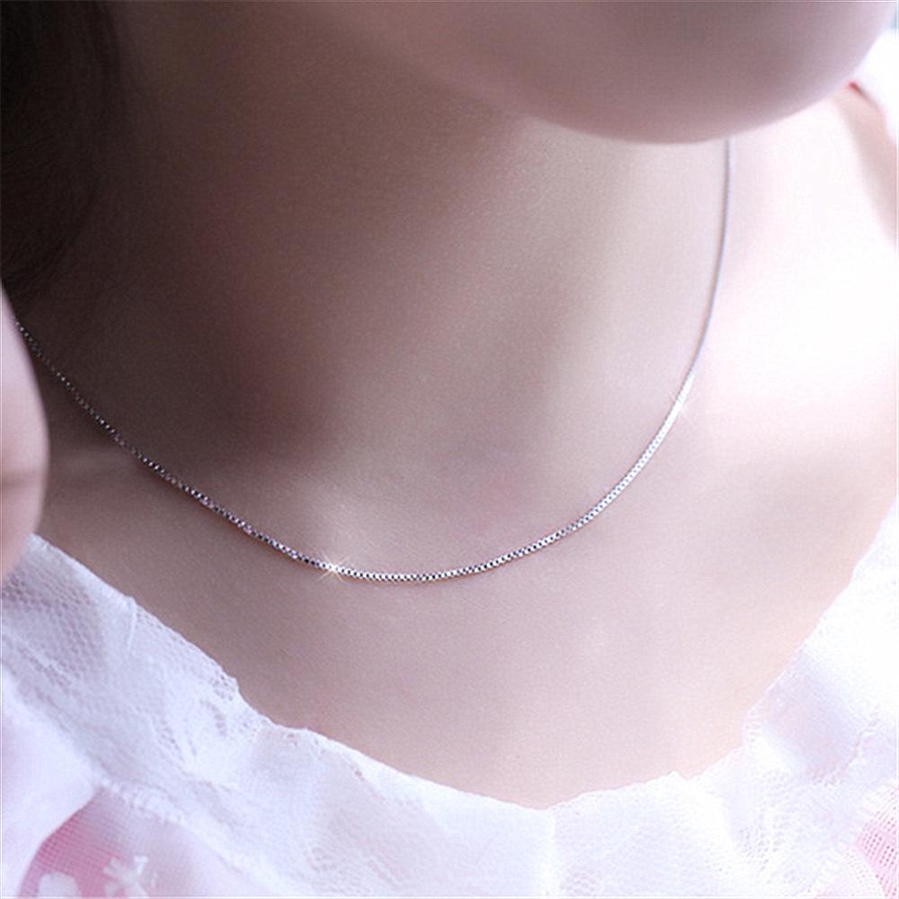 Korean Style 2MM Box Chain Necklace - Women's Simple Clavicle Chain, No Pendant, Short Necklace