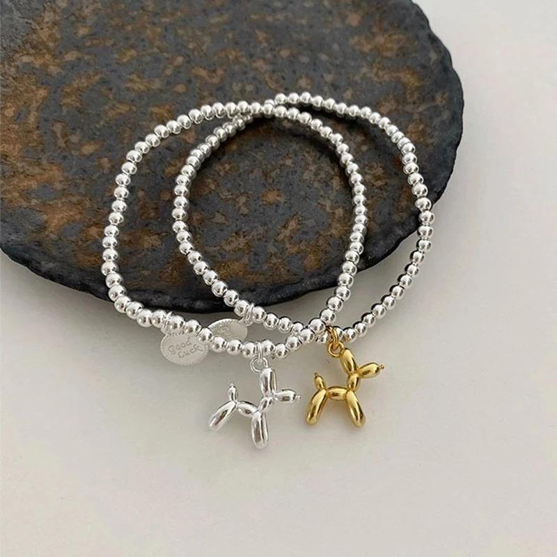 1PC Fashion Versatile Balloon Dog Bracelet Elastic Rope Sweet and Cute Bracelet