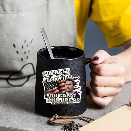 10Pcs Commemorative Charlie Stickers Patriotic Vinyl Decals USA Flag Laptop Decal for Car Water Bottle Vehicle Window Decals