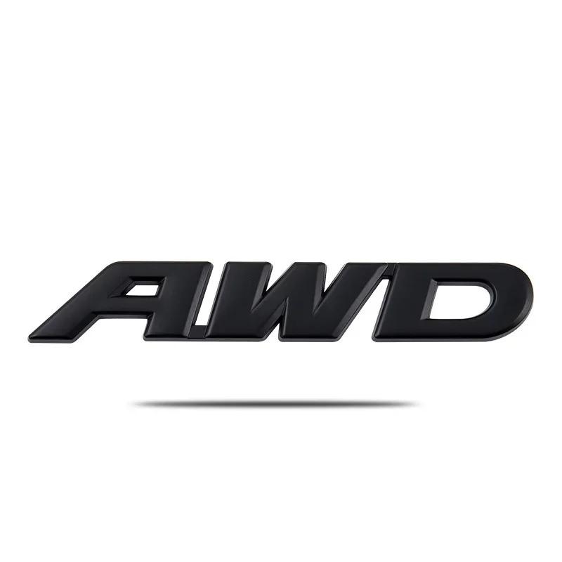 AAALZ1 3D Metal AWD Logo Universal Car Emblem Fender Badge Trunk Decal Sticker For VW Toyota Honda CRV XRV MAZDA 4WD SUV 4x4 Off Road