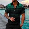 Summer Men's Polo Short Sleeve Shirt Polka Dot Printed Polo Shirt Men's Tops