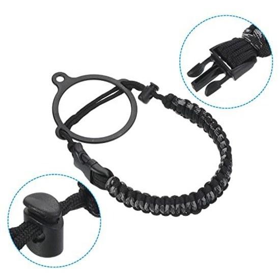 PATIKIL Paracord Handle Lanyard Strap Carrier Water Bottle 12oz 64oz Wide Mouth Bottles Camouflage Gray Black