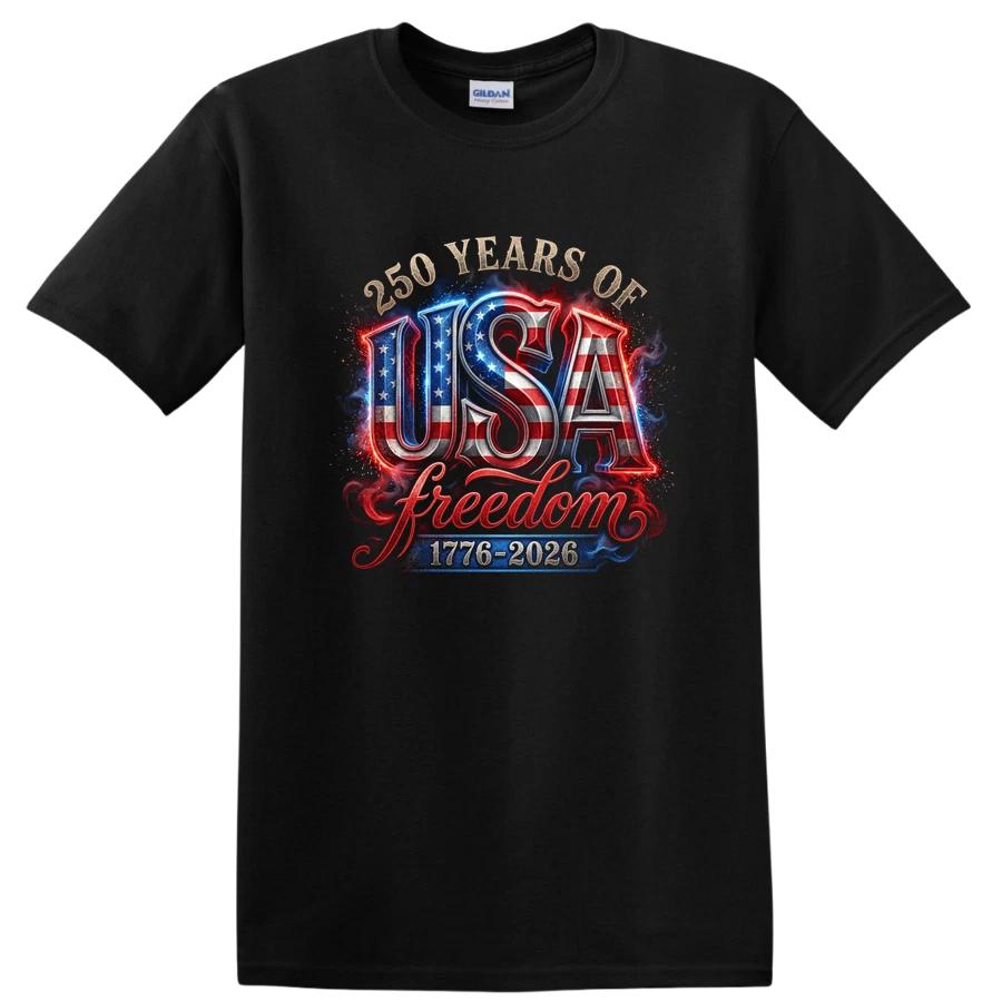 250 Years of USA Freedom 1776-2026 T Shirt Vintage Independence Day Tee XXXXL