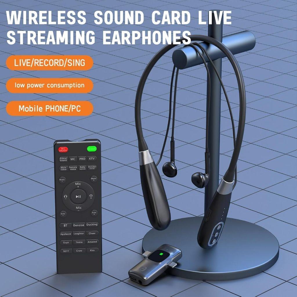 E8 Tragbare Multifunktions-Soundkarte Live-Übertragung und Audiobearbeitung Headset Drahtlose Soundkarte Live-Streaming Kopfhörer