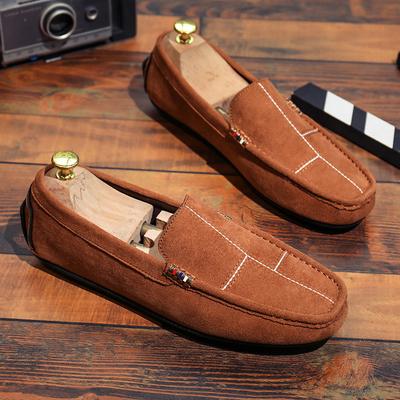 Försäljning Bönskor Nya Läder Casual Slip-on Lata Körskor Herrhöst Andningsbara Röda Skor Loafers Herr