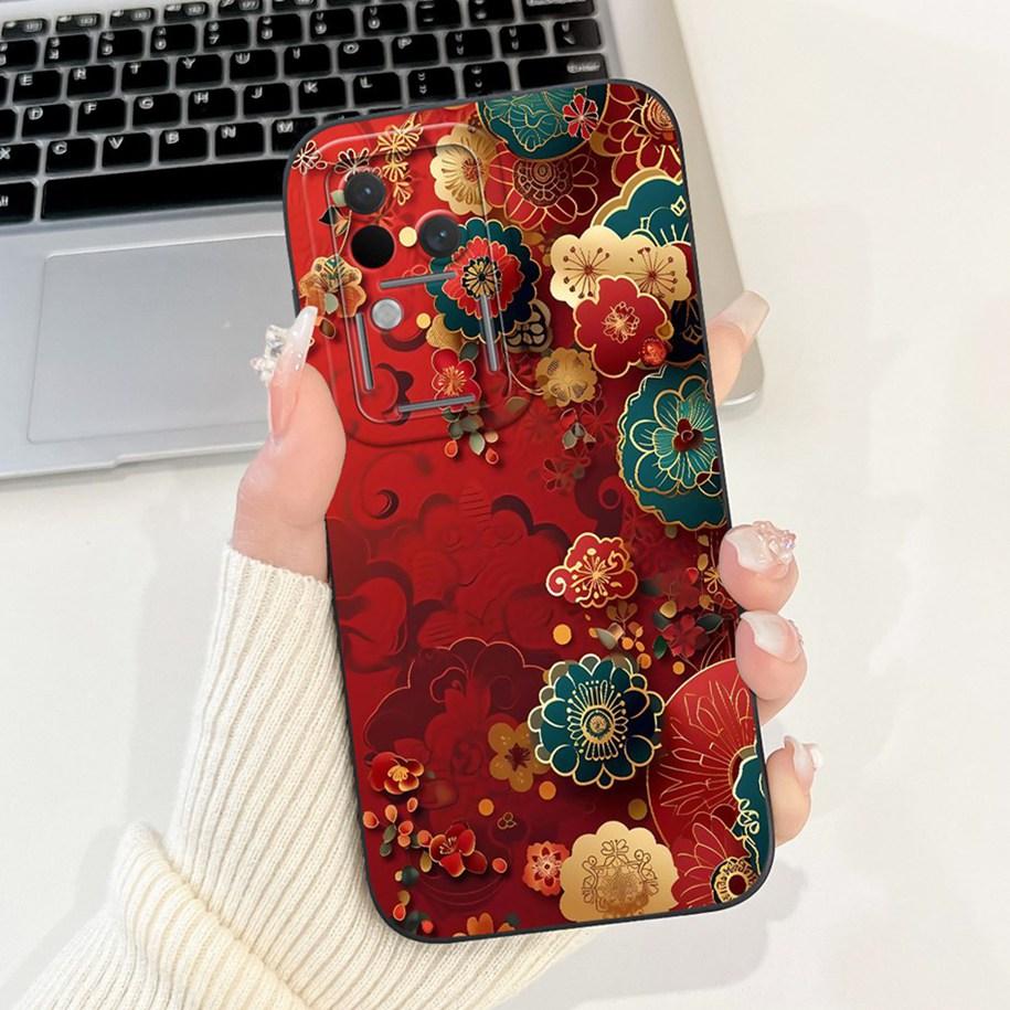 Für Vivo V30 V2318 Hülle V30 Pro V2319 Cover Beliebte Blumen Schleife Weiche Flüssigsilikon Handyhüllen Für Vivo S18 Pro V 30 Fundas