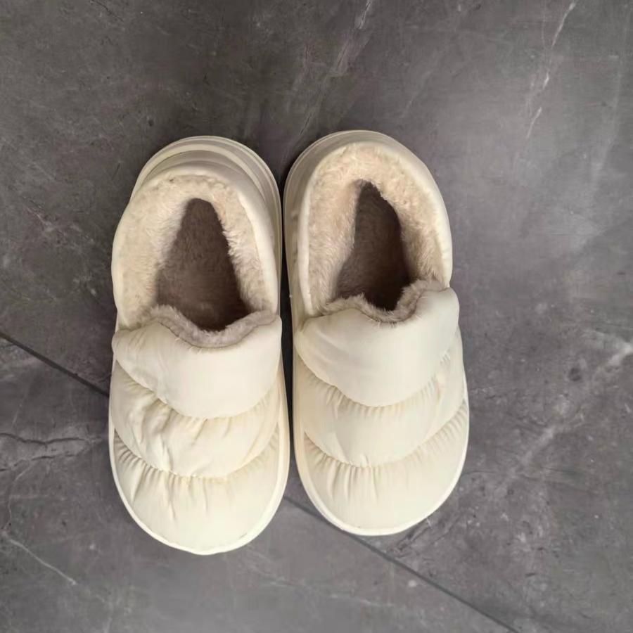 Fashion Men's Women Cotton Slippers Winter Plush Warm Slippers Non Slip Couple Home Cotton Slippers Winter Thick Furry Plush Ankle Boots