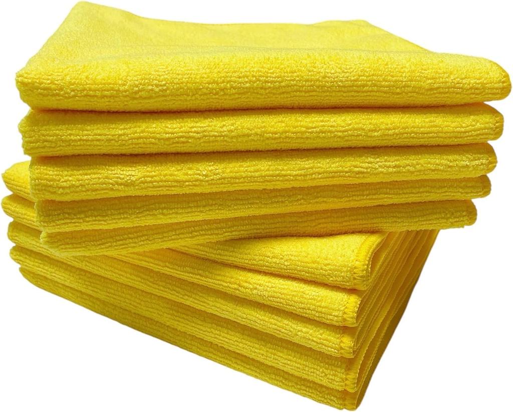 of Costco Microfiber for Car and Home Use [Set 10] Towels, Yellow, Washing, Absorbent, Wiping, Cleaning,