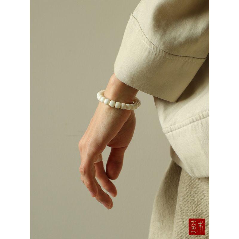 

Му Мянь Шуй Юэ Натуральный Бусина Бодхи Сейко Украшение Белый Нефрит Water Moon Milky White 8mm