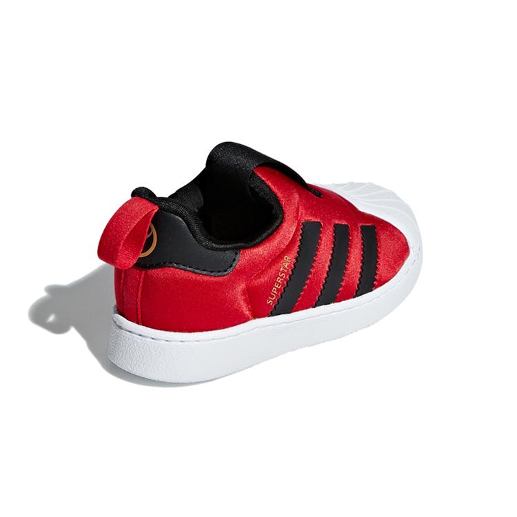 adidas Originals Superstar 360 I Fabric Slip Resistant Low Top Toddler Shoes Red Black Infant And Toddler CG6581