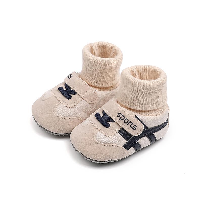 Infant Unisex Cotton Shoe-Sock: Non-Slip, Thickened, Newborn Pre-Walking Footwear (0-1 Year)