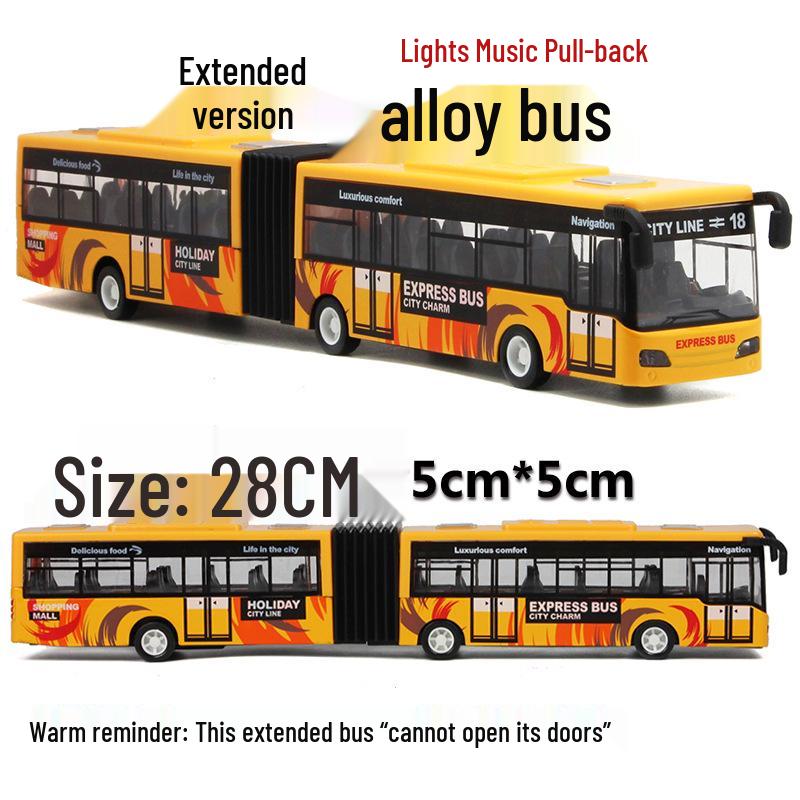 

28CM Double-Decker Bus Toy with Lights and Pull-Back Function жёлтый