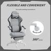 Ergonomic High Back Gaming Chair for Adults, Printed Velvet Computer Recliner Chair with Footrest, Lumbar Support
