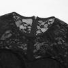New Jumpsuit Lace Spliced Zipper Lace Solid Color Loose Jumpsuit
