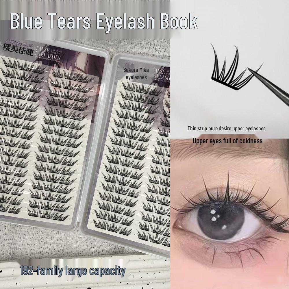 Yumei Jiajie Dreamy Blue Tears Natural Outer Corner Lengthening False Eyelashes