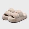 Height-increasing non-slip cotton slippers, home warmth, arch opening drag, high-end fashion, outer wear fluffy slippers, women