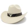 Thin and Popular European and American Classic Bull Head Accessories Cowboy Hat Fashion One-word Top Curved Brim Grassland Knight Hat