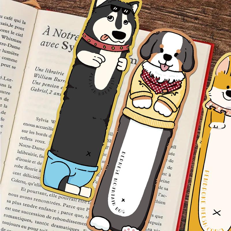 30Pcs Cartoon Kawaii Puppy Themed Bookmarks Student Reading Book Page Marking Cute Animal Bookmarks Student Stationery Gifts