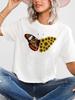 Butterfly Graphic Oversized T-Shirt Cute Short-Sleeved Top for Women European And United States Style Casual Fashion Modal