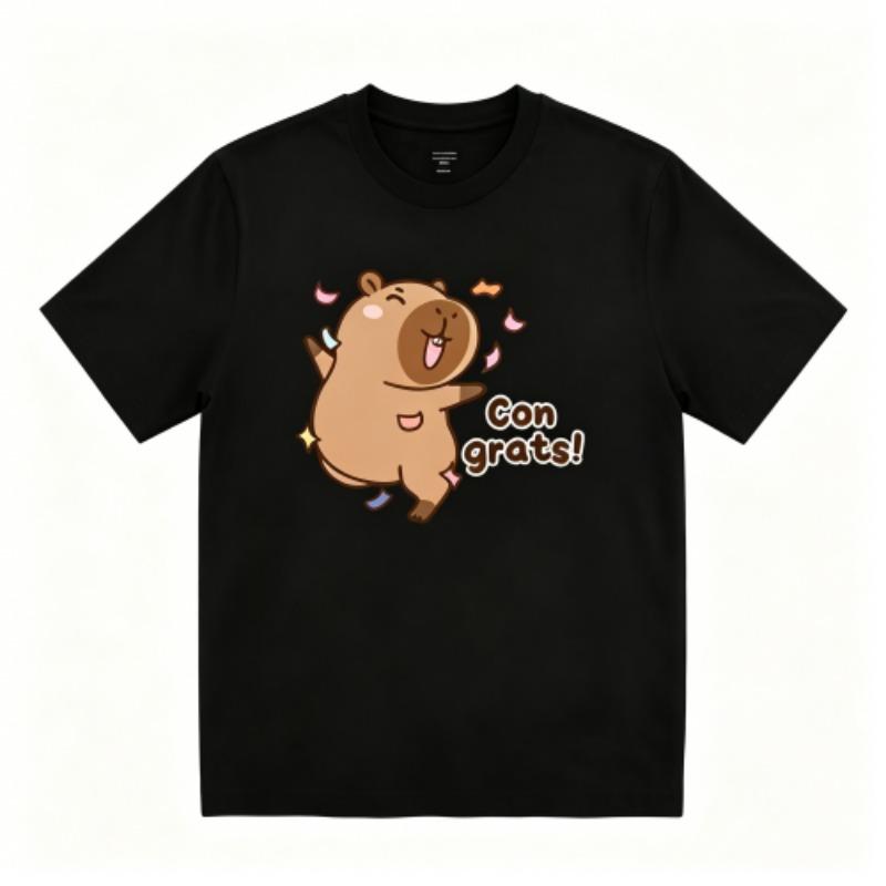 Funny Cute Cartoon Print Men's T-Shirts Summer Fashion Street Outdoor Casual T-shirt Tops for Men's and Women's Tees Top