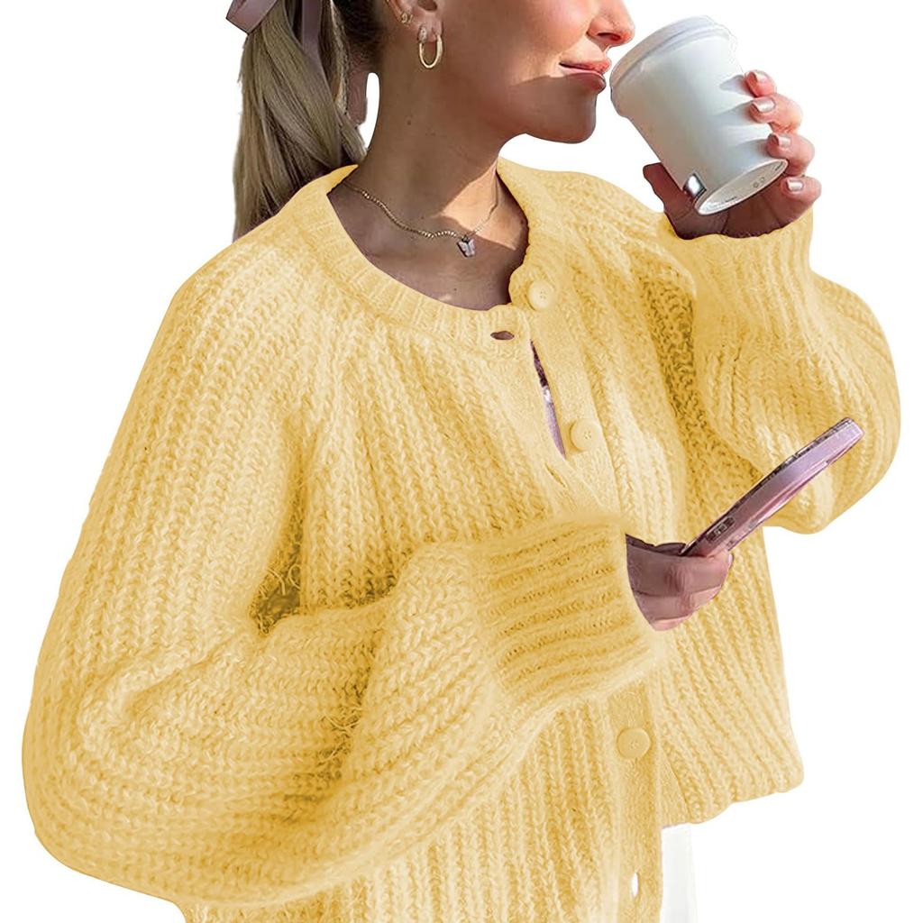 Women's Solid Color Casual Long Sleeve Loose Lazy Cardigan Sweater Sweater Coat