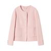JUZUI Women's Round Neck Wool Blend Short Coat