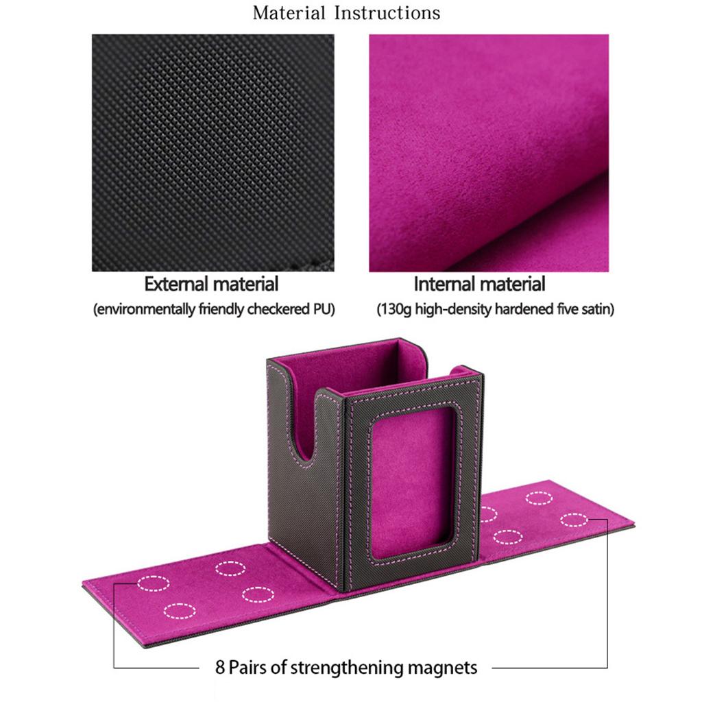 PU Leather Trading Card Deck Box Board Game Card Carrying Organizers Scratch Resistant Card Storage Case Easy To Use