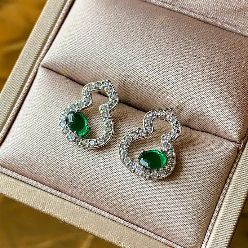 

Серьги-пусеты из циркона в форме тыквы, набор ожерелья, изумрудно-красный цвет голубиной крови, цепочка на ключицу из серебра S925, национальный стиль, женский