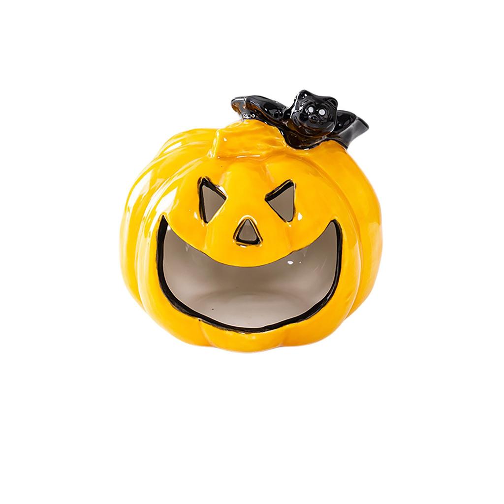 Halloween Candlestick Candle Ceramic Decoration Atmosphere Candy Storage Desktop Ornaments Creative