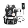 (BLACK) Stitch Usb Rechargeable Schoolbag Student Backpack