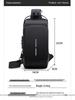 Men's Waterproof Anti-Theft Crossbody Bag with Combination Lock - Nylon Chest Pack for Motorcycle