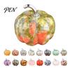 Transparent Crystal Pumpkin Charms Natural Carved Charm, Mini Gemstone Pendant Handmade Diy Craft Accessories for Jewelry DIY Making, Halloween Micro