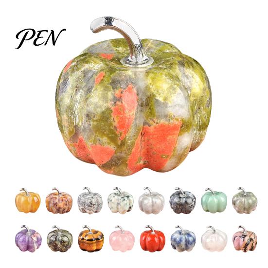 Transparent Crystal Pumpkin Charms Natural Carved Charm, Mini Gemstone Pendant Handmade Diy Craft Accessories for Jewelry DIY Making, Halloween Micro