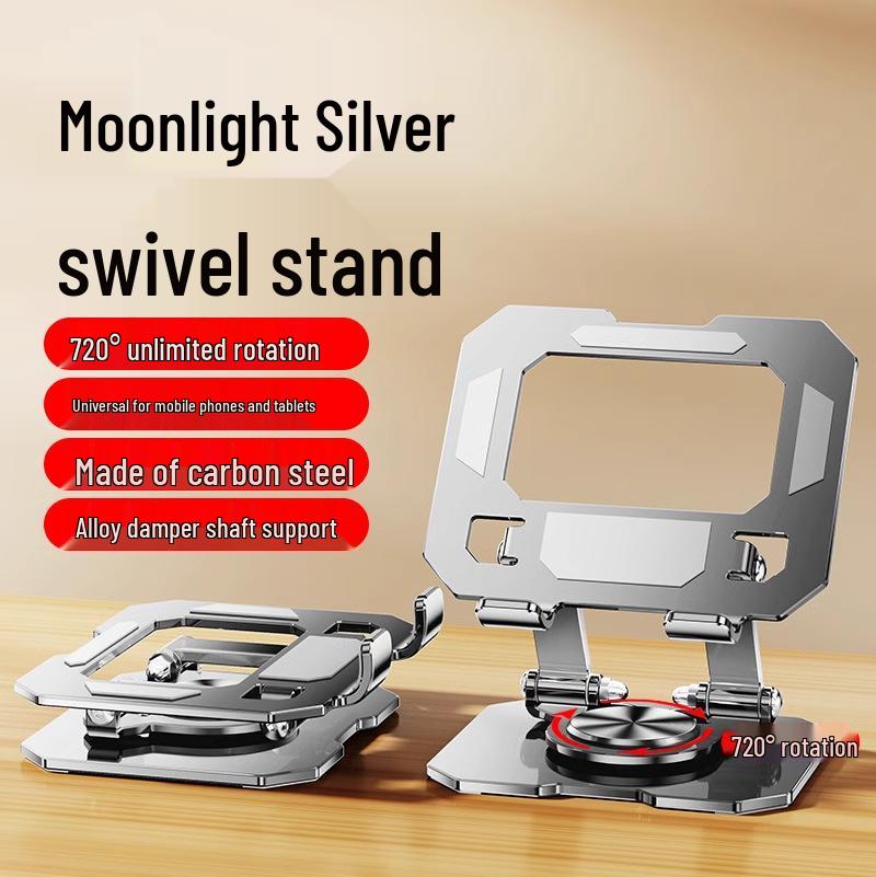 Suport metalic pliabil rotativ la 360° pentru laptopuri, tablete și telefoane