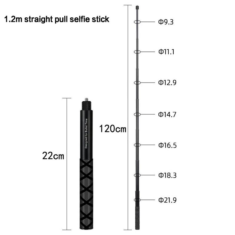 1pc Metal Invisible Extended Edition Selfie Stick Scalable Monopod For Insta 360 ONE X2/3X4 Accessories For Camera Stick Tripod