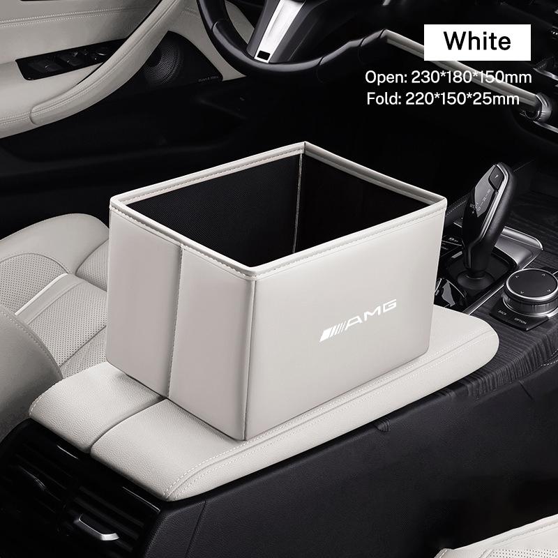 Multi-use Car Folding Trash Can Garbage Portable Storage Bag Keychain For Mercedes Benz AMG A C E V R Class GLC SLK SL Vito RW7