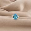Swiss Blue Topaz Gemstone 925 Sterling Silver Jewelry Statement Designer Ring For Wife RR-81-5