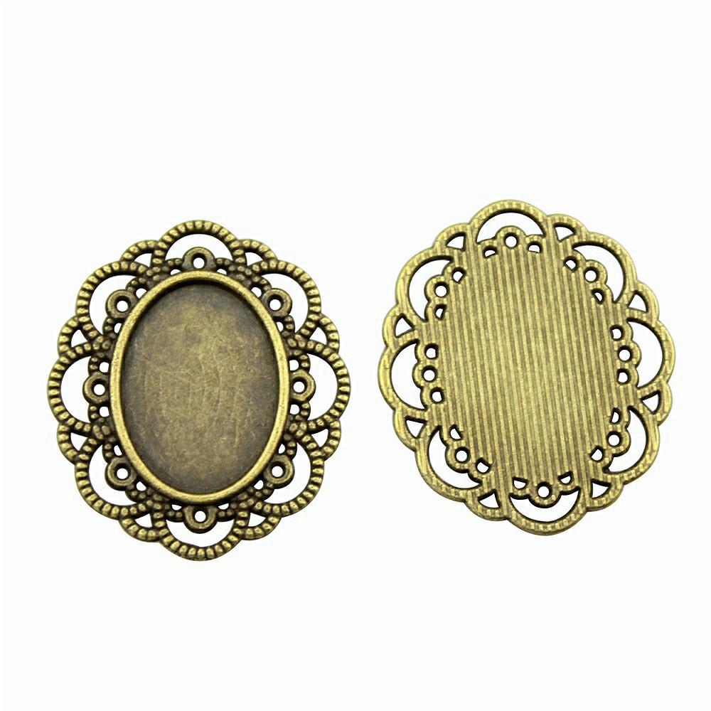Bezel Connectors For Resin Crafts Fit Oval 13x18mm Photo Glass Dome Frames