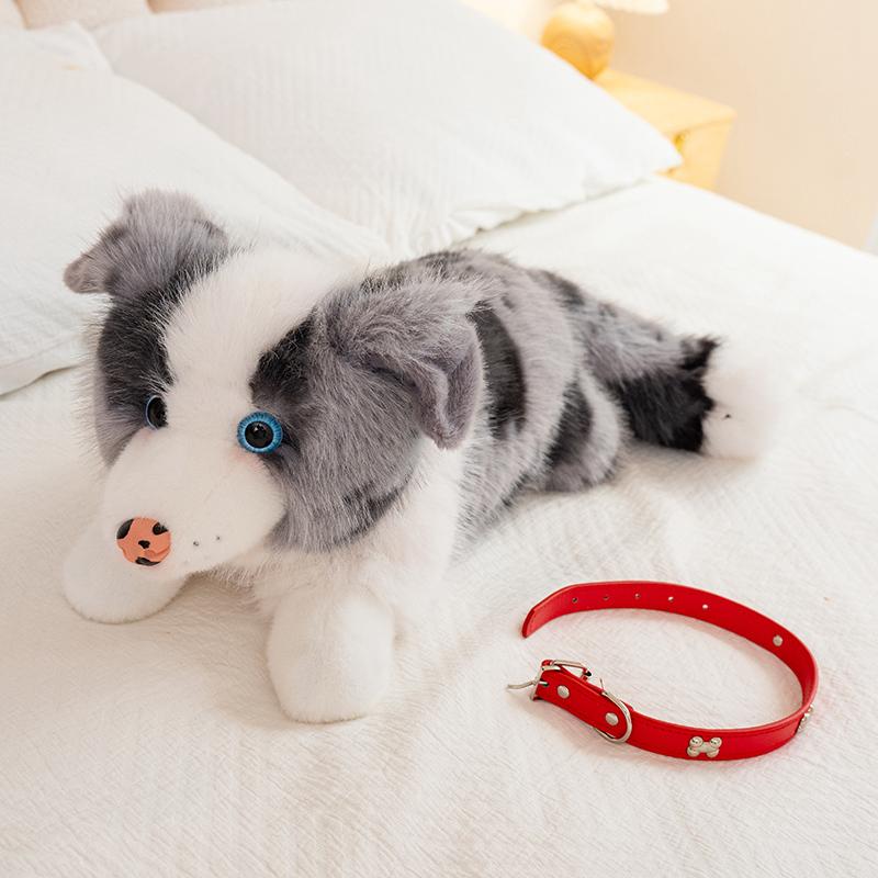 40/50CM Four Colours Border Collie Collar Style Plush Toys Soft Stuffed Puppy Doll Funny Accompany Toys for Kids Gifts
