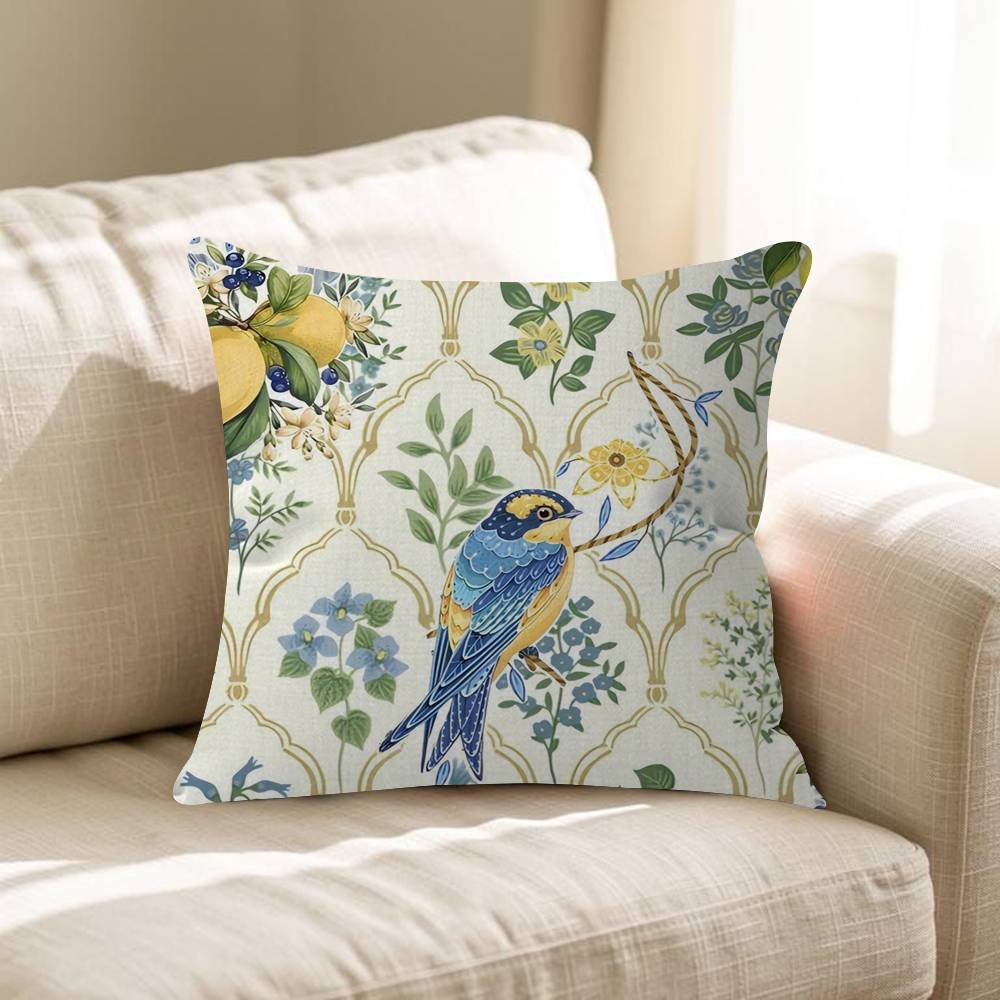 Flower Leaves Lemon Personalized Pillow Dust Cover Bedroom Kids Party Decoration Pillowcase Birthday Children Gift