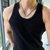 Sommer Herren Weste O-Ausschnitt Slim Fit Elastisch Einfarbig Ärmellos Tanktop