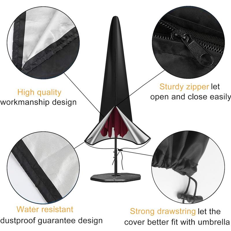 Umbrelă Husă de Patio Exterior Rezistentă la Apă Huse Umbrelă de Piață cu Fermoar Protector Umbrelă Husă Umbrelă de Patio